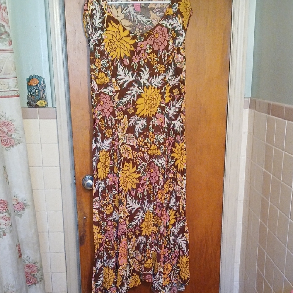 Woman Within Multicolor Floral Dress
